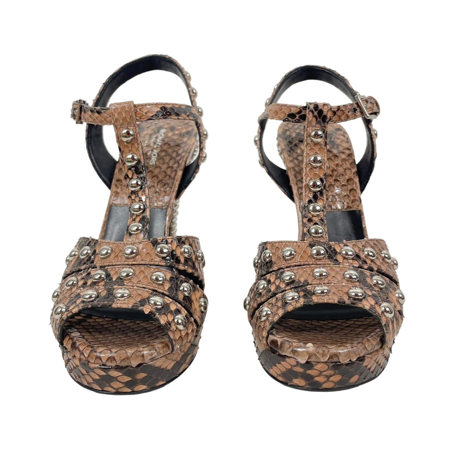 NEW Michael Kors Rosanna Sandals Genuine Python Studded Size 37.5