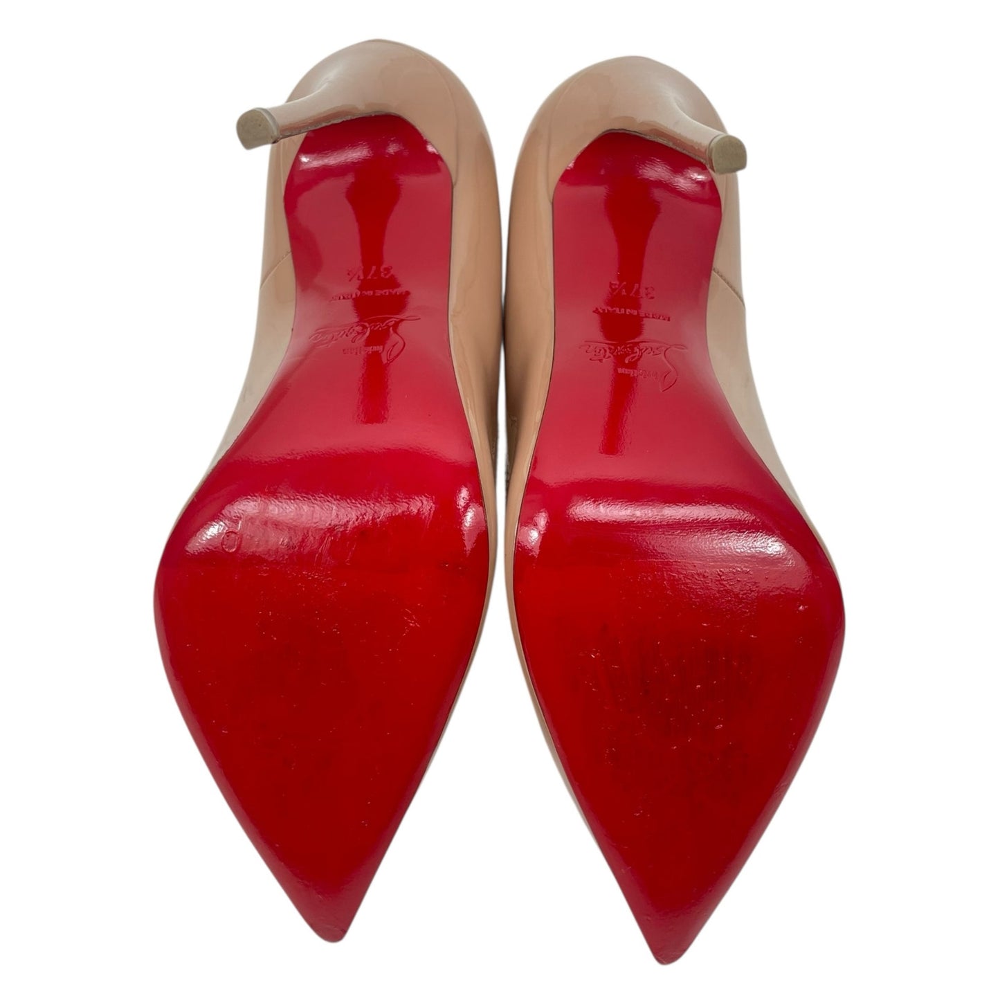 Christian Louboutin So Kate 120mm Patent Leather Pumps Beige Size 37.5