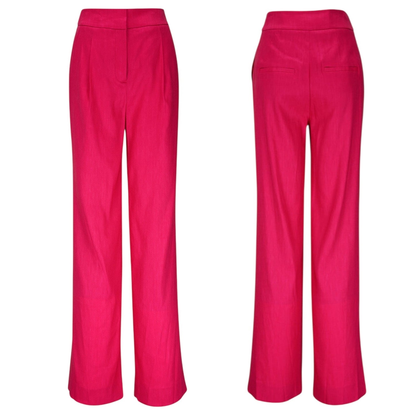 Veronica Beard Robinne Wide Leg Linen Blend Pants Fuchsia Pink Size 8