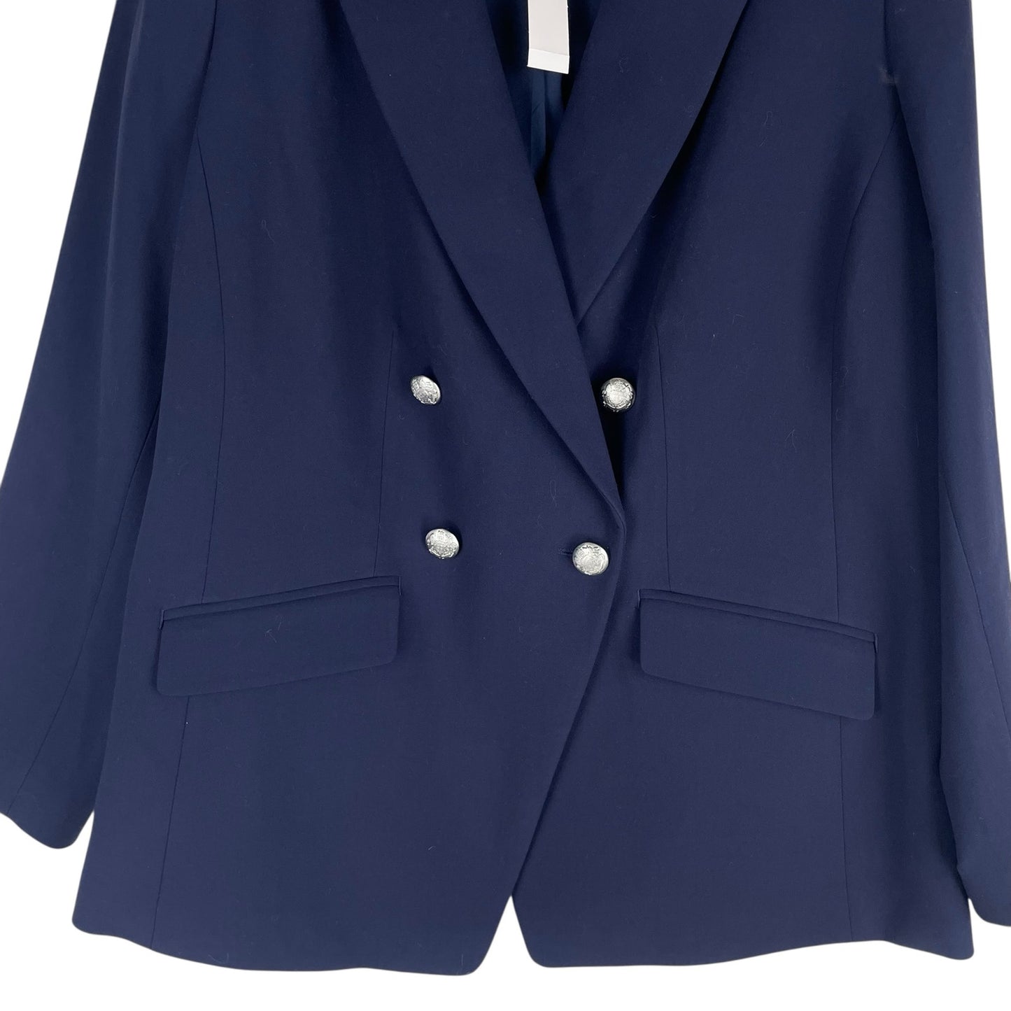 Talbots Tailored Stretch Double Breasted Blazer Jacket Blue Size 14W