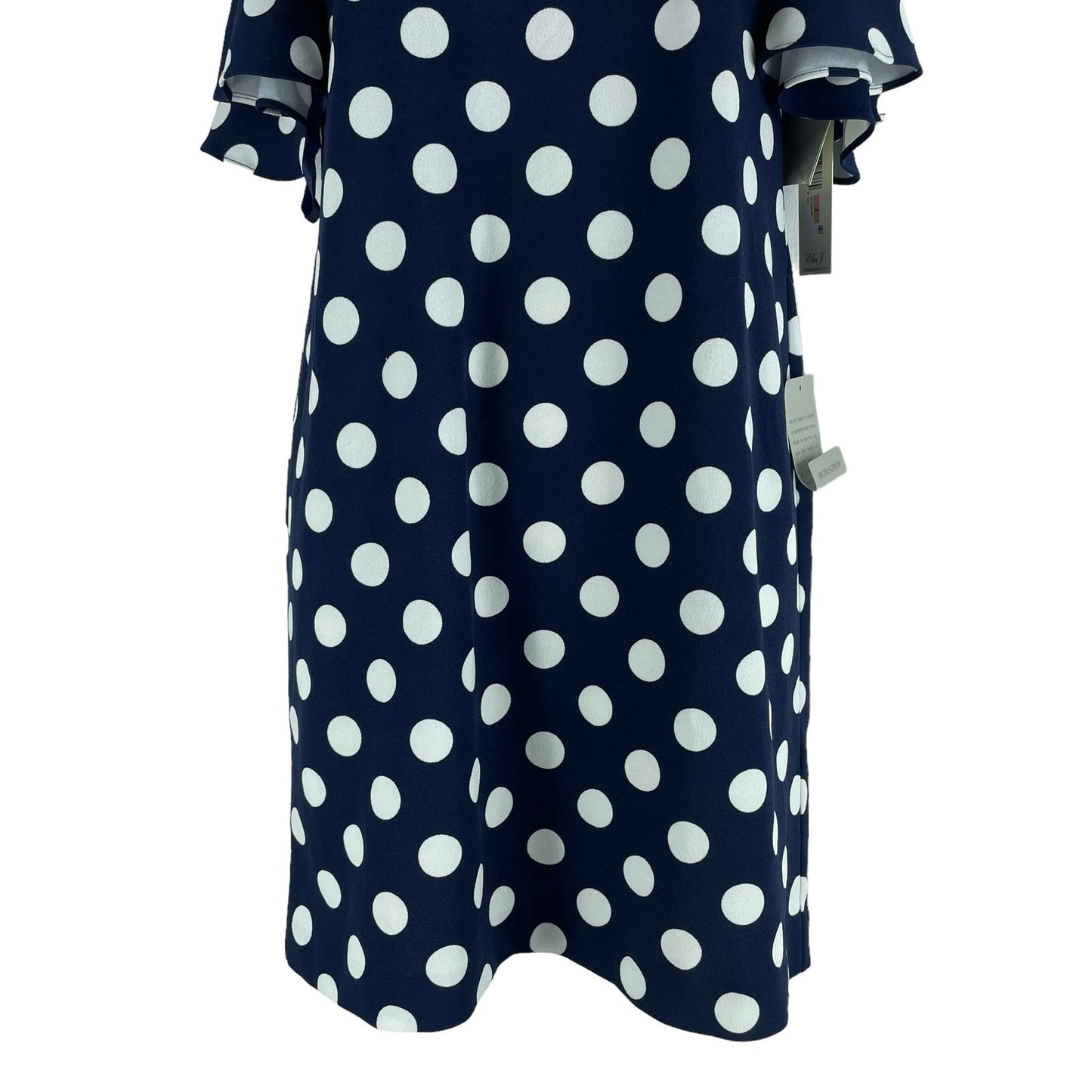 Eliza J Cold Shoulder Polka Dots Mini Dress Navy White Size 2