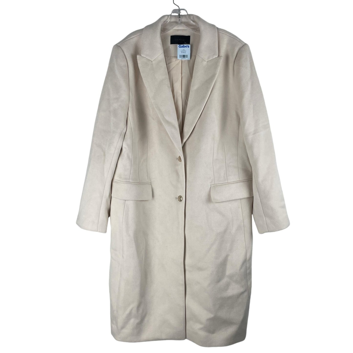 Ann Taylor Wool Blend Tailored Chesterfield Long Coat Cream Size XXL