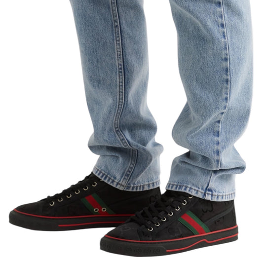 Gucci Off the Grid High Top Sneakers 1977 Tennis Shoes Black Men Size 8/ 8.5