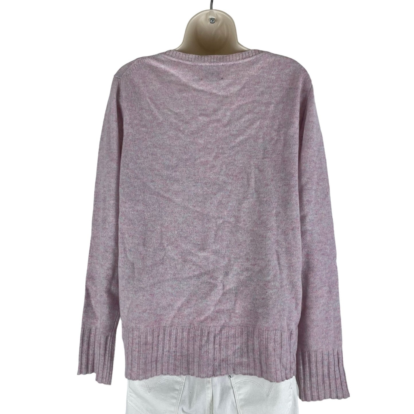 Qi Cashmere V Neck Long Sleeve Sweater Unicorn Purple Size XL