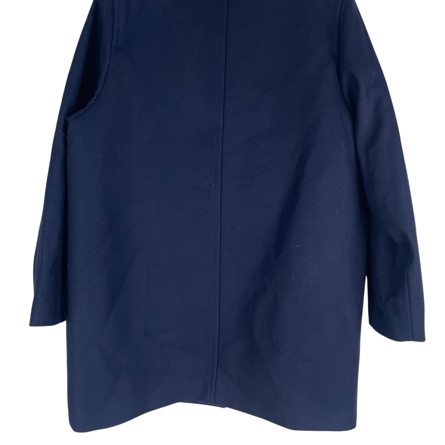 J. Crew Wool Blend Melton Boyfriend Coat One Button Navy Blue Size 12