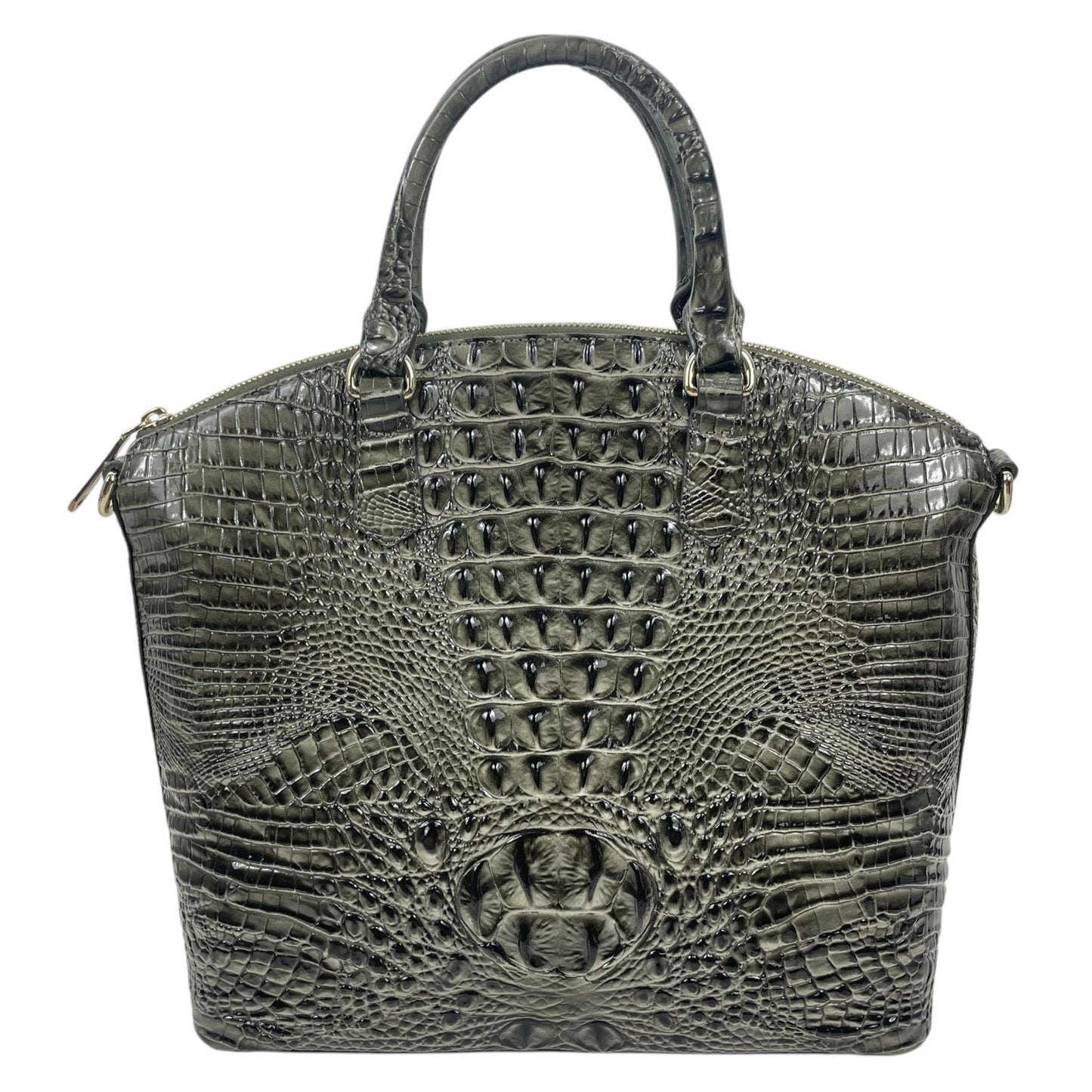 Brahmin Large Duxbury Satchel Bag Serpentine Melbourne Leather Croc