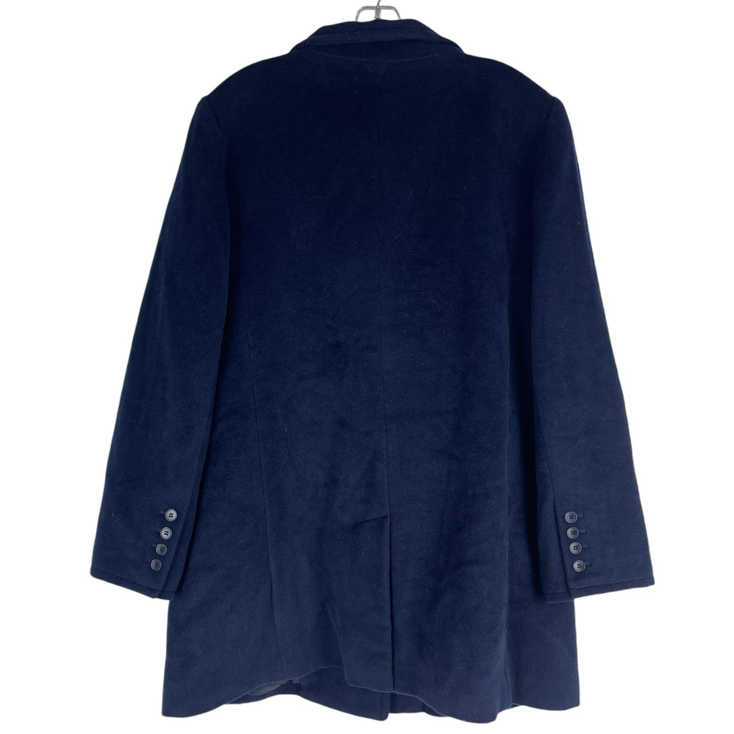 Talbots Wool Alpaca Blend Double Breasted Coat Navy Blue Size 16
