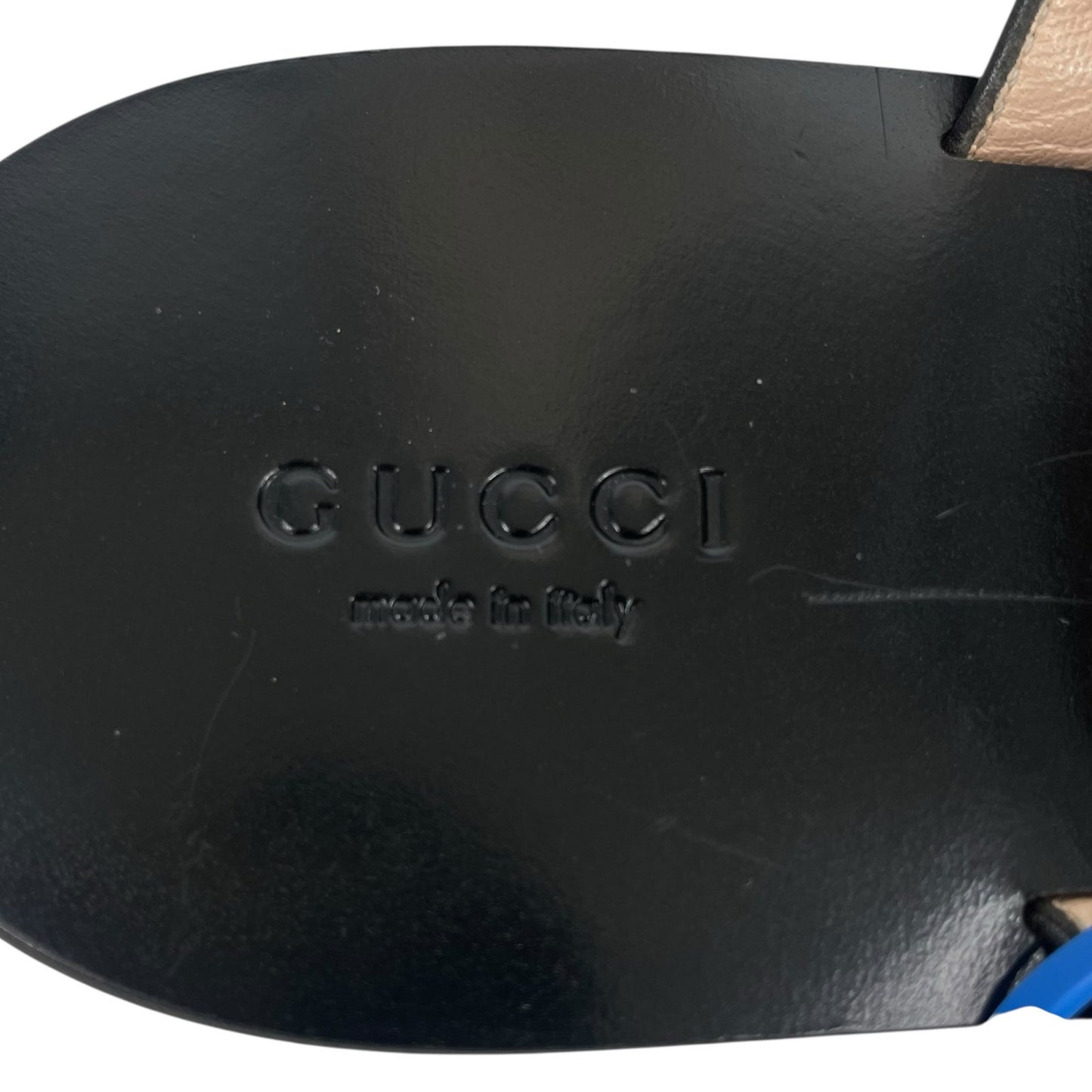 Gucci Leather Thong Sandals with Double GG Logo Black Size 39.5