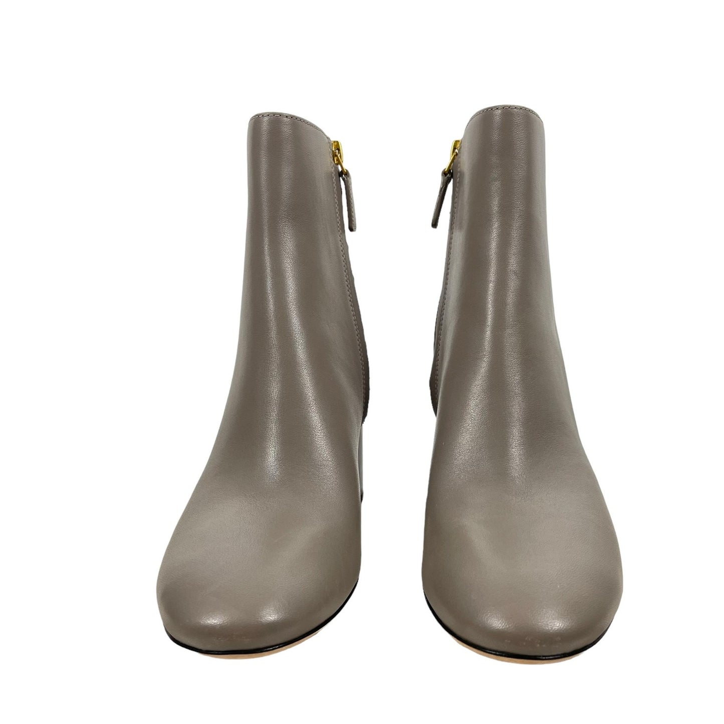 Tory Burch Brooke 70mm Calf Leather Ankle Boots Gray Heron Size 10M