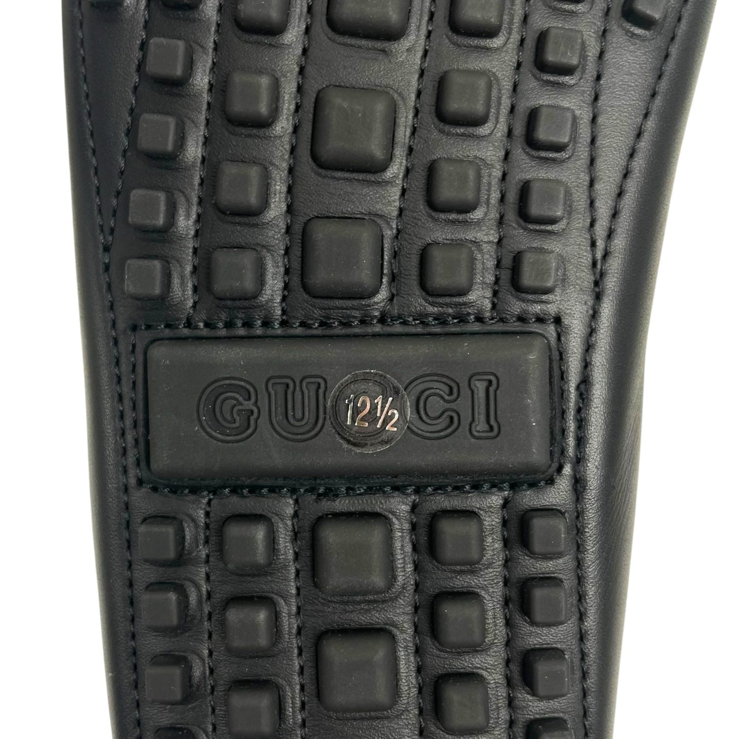 Gucci Ayrton Web GG Logo Horsebit Leather Driver Loafer Black Size 12.5