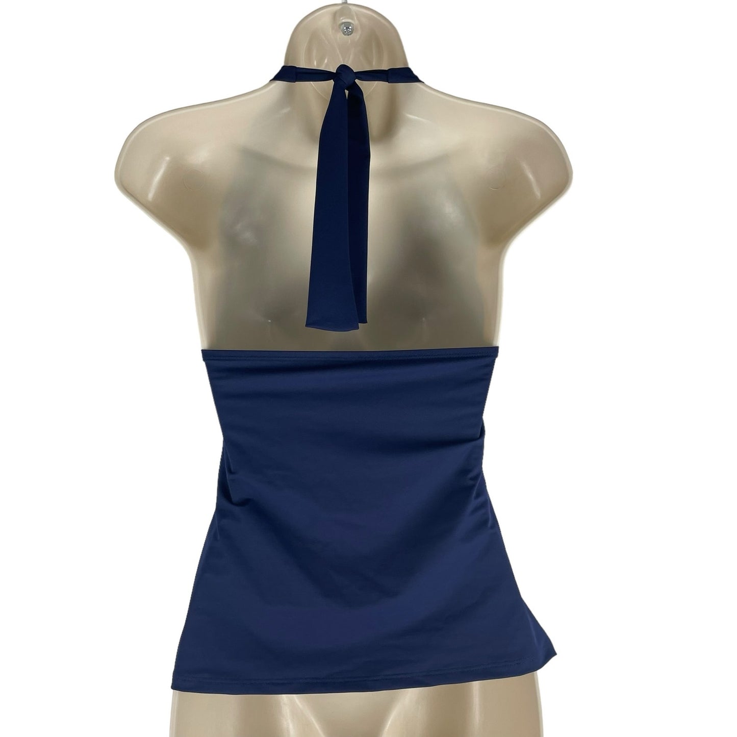 Tommy Bahama Island Halter Neck Swim Tankini Top Solid Blue Size XS