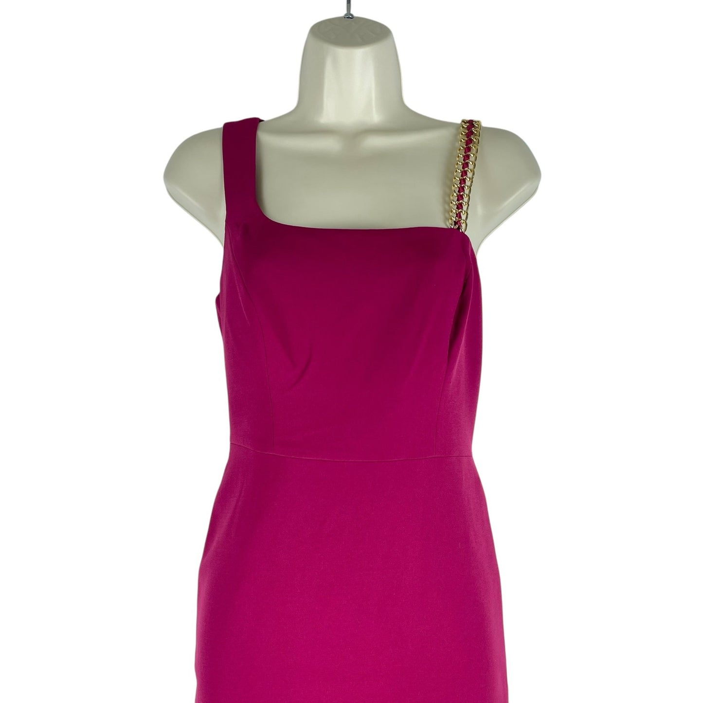 BCBGMaxAzria Gracie One Shoulder Chain Gown Column Dress Beet Size 2