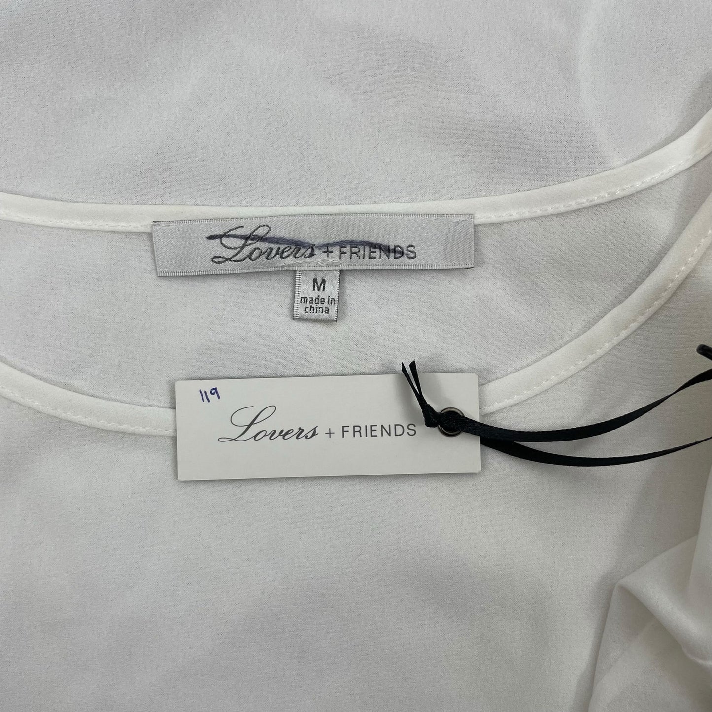 Lovers + Friends Floral Printed Long Sleeve Sheer Top White Yellow Size M