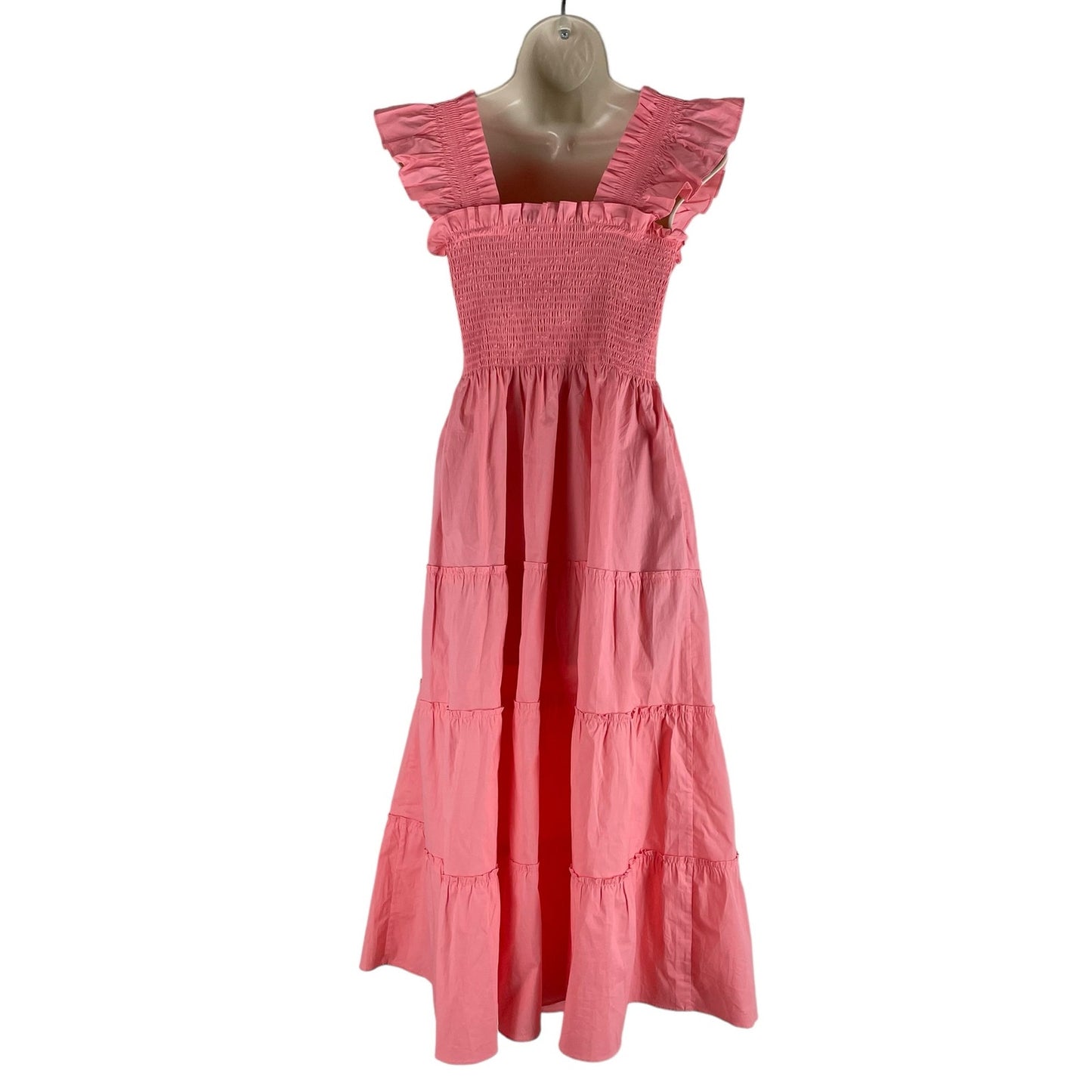 Hill House Home The Ellie Nap Dress Midi Dress Coral Poplin Size S