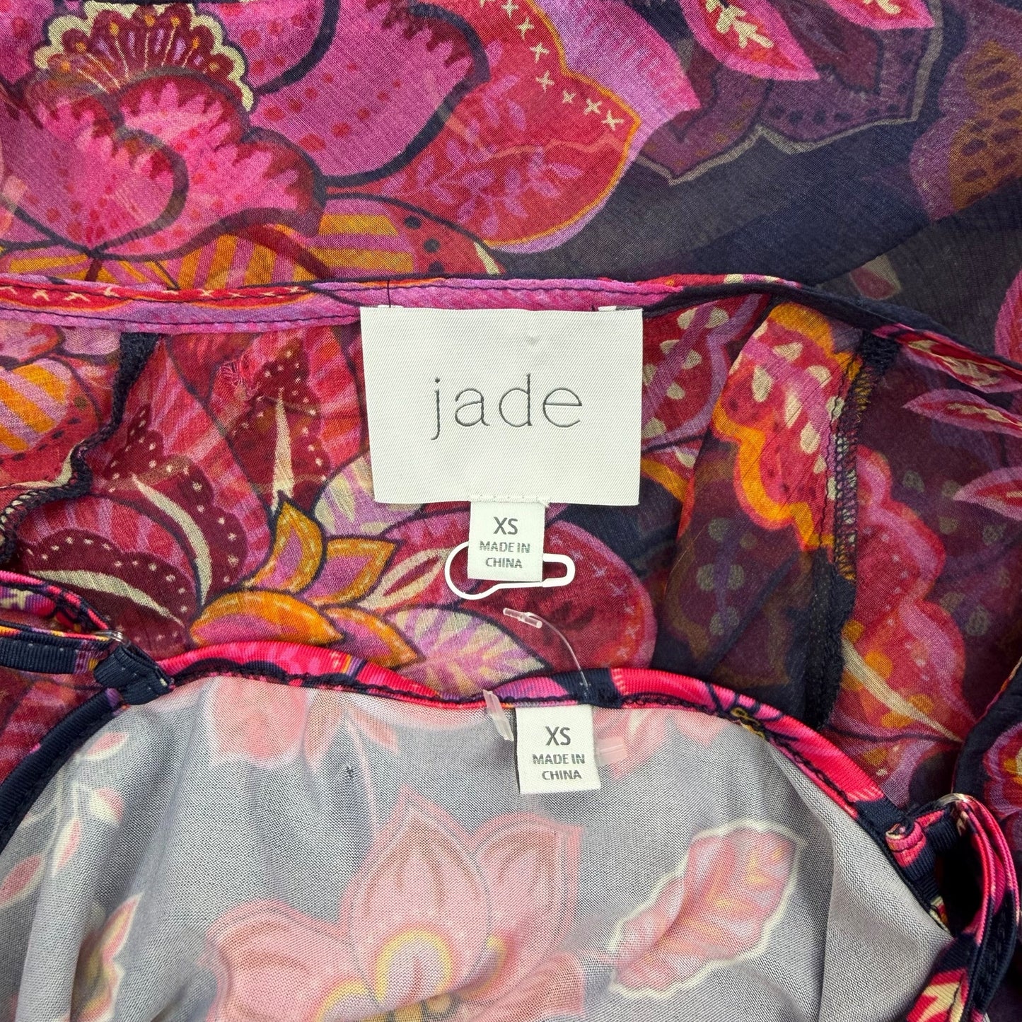 Johnny Was Jade Luxee Floral Silk Ruffle Maxi Dress Petria Pink Size XS
