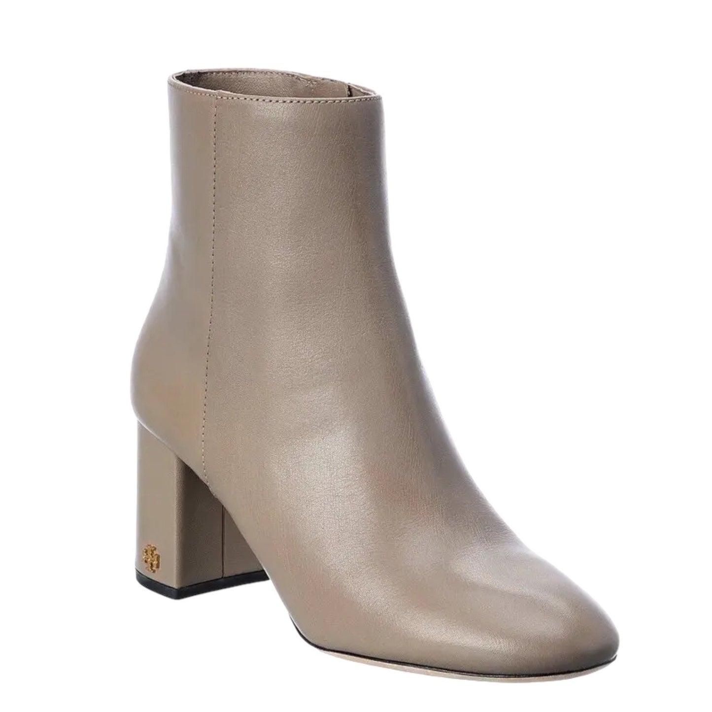 Tory Burch Brooke 70mm Calf Leather Ankle Boots Gray Heron Size 10M