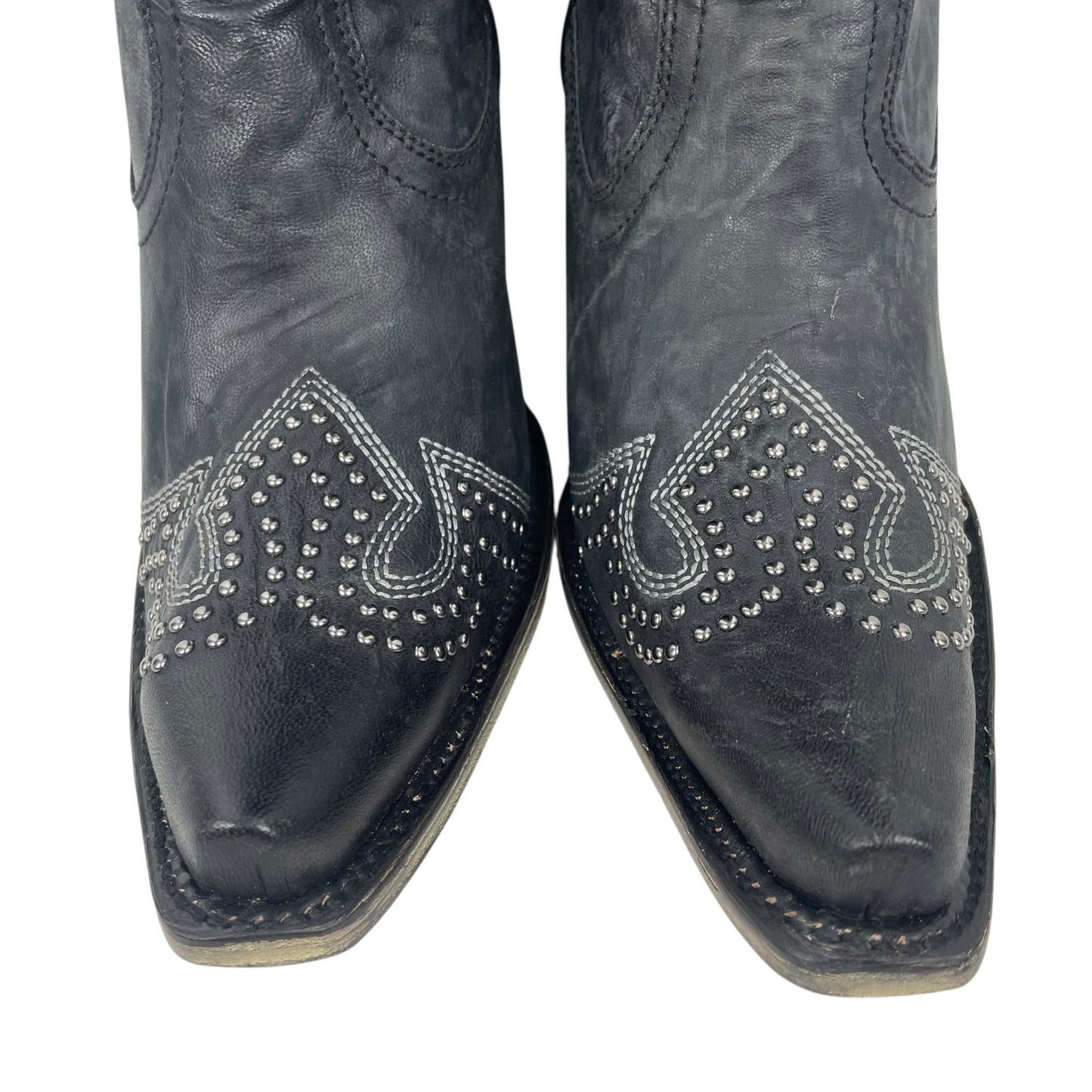 Corral Black Studded Embroider Tall Cowbot Boots Size 12M