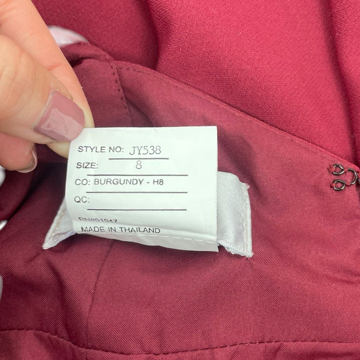 Jenny Yoo Petra Halter Neck Evening Gown Burgundy Red Size 8