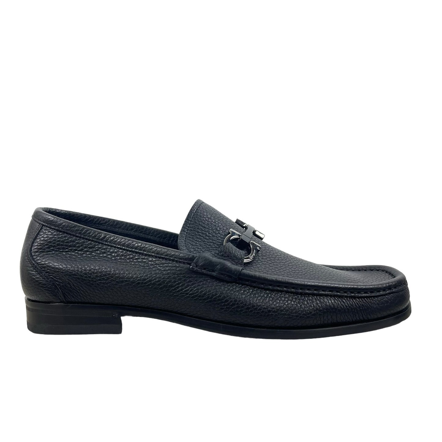 Salvatore Ferragamo Grandioso Gancini Leather Loafers Black Men Size 8.5EE