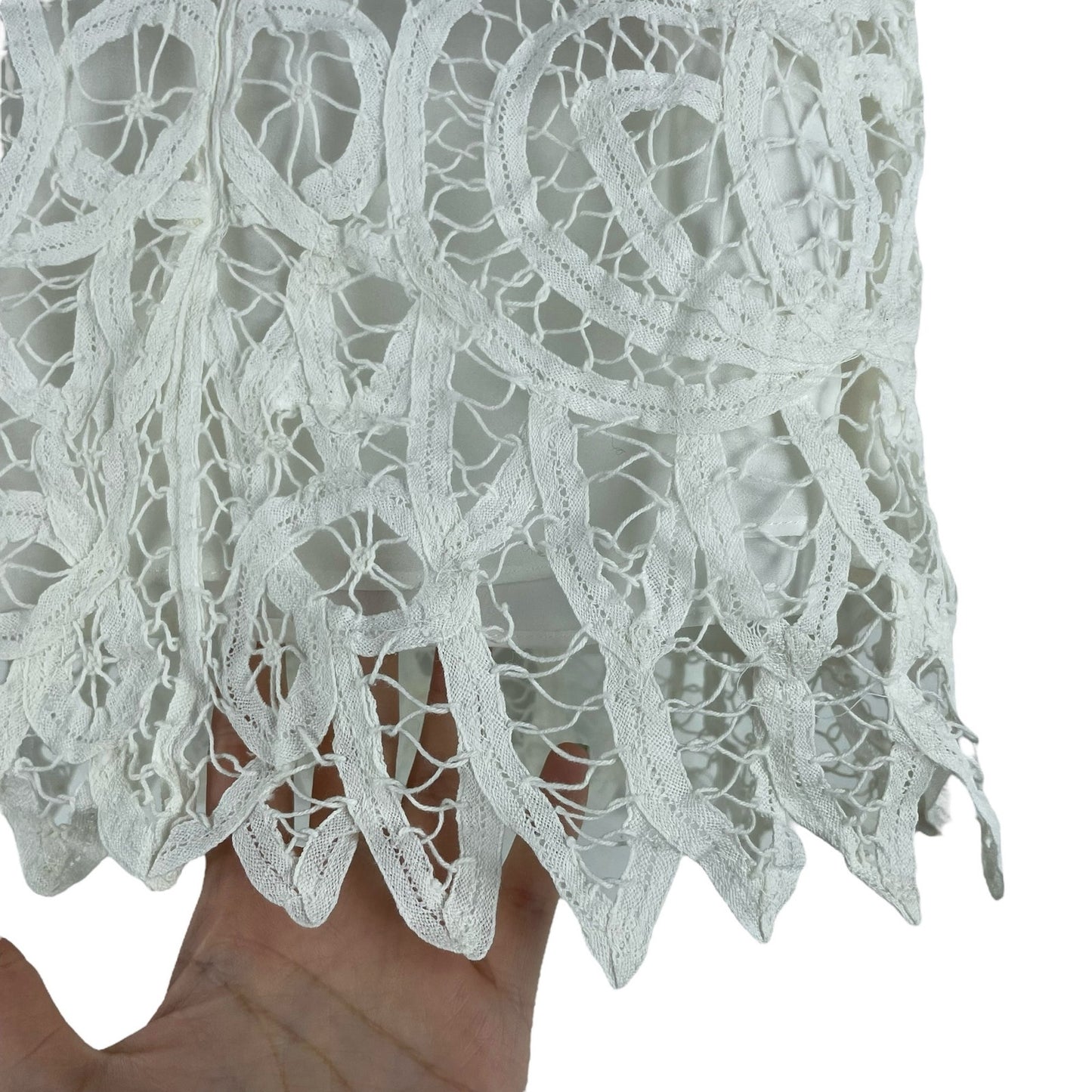 Erin Featherston Crochet Lace Mini Dress White Bridal Size 2