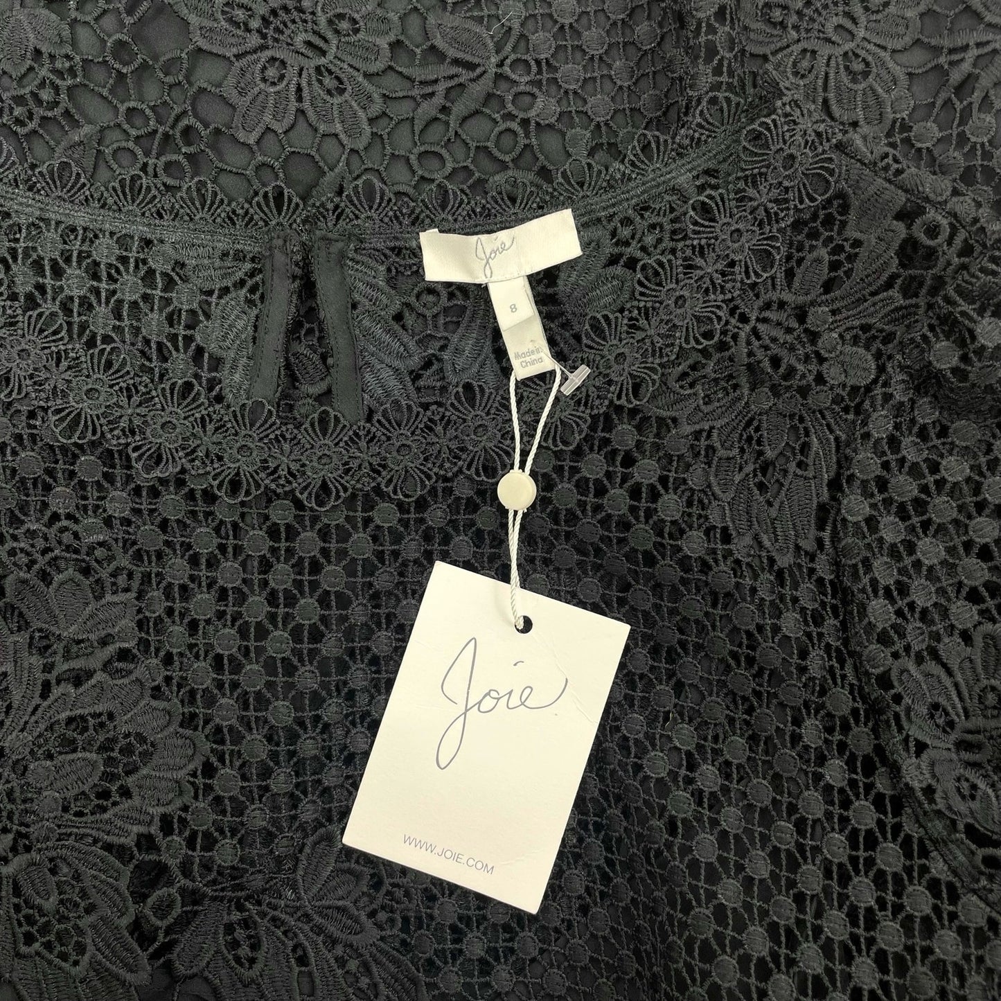 Joie Hemera Lace Yoke Long Sleeve Mini Dress Elegant Black Size 8