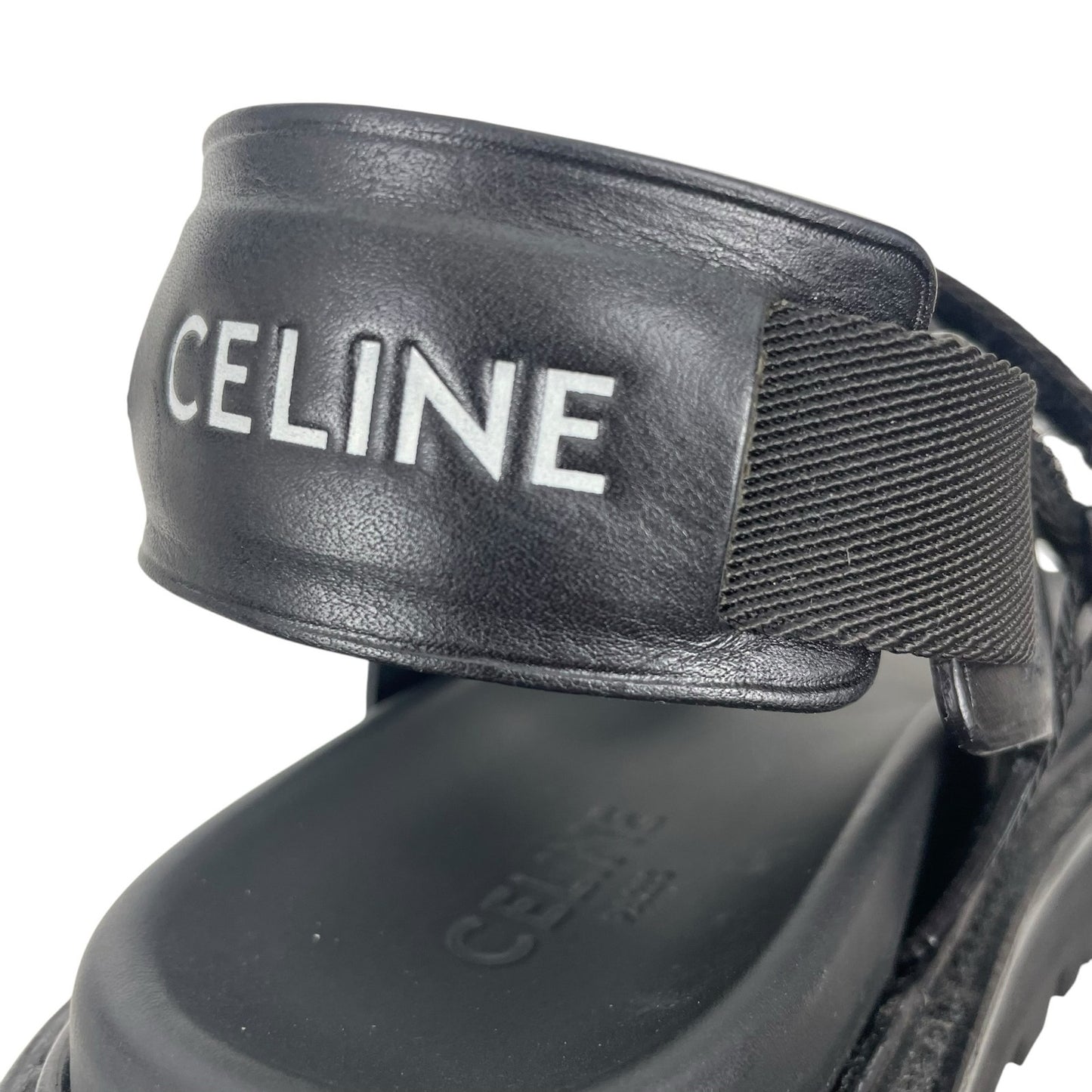 Celine Outdoor Bulky 45mm Calfskin Platform Sandal Lug Sole Black Size 38