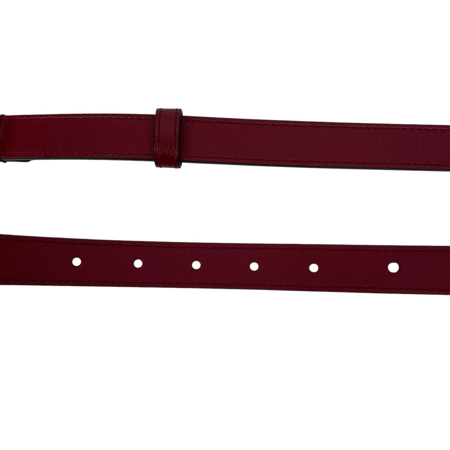 Gucci GG Logo Marmont Thin Leather Belt Rosso Ancora Red Size 100/40