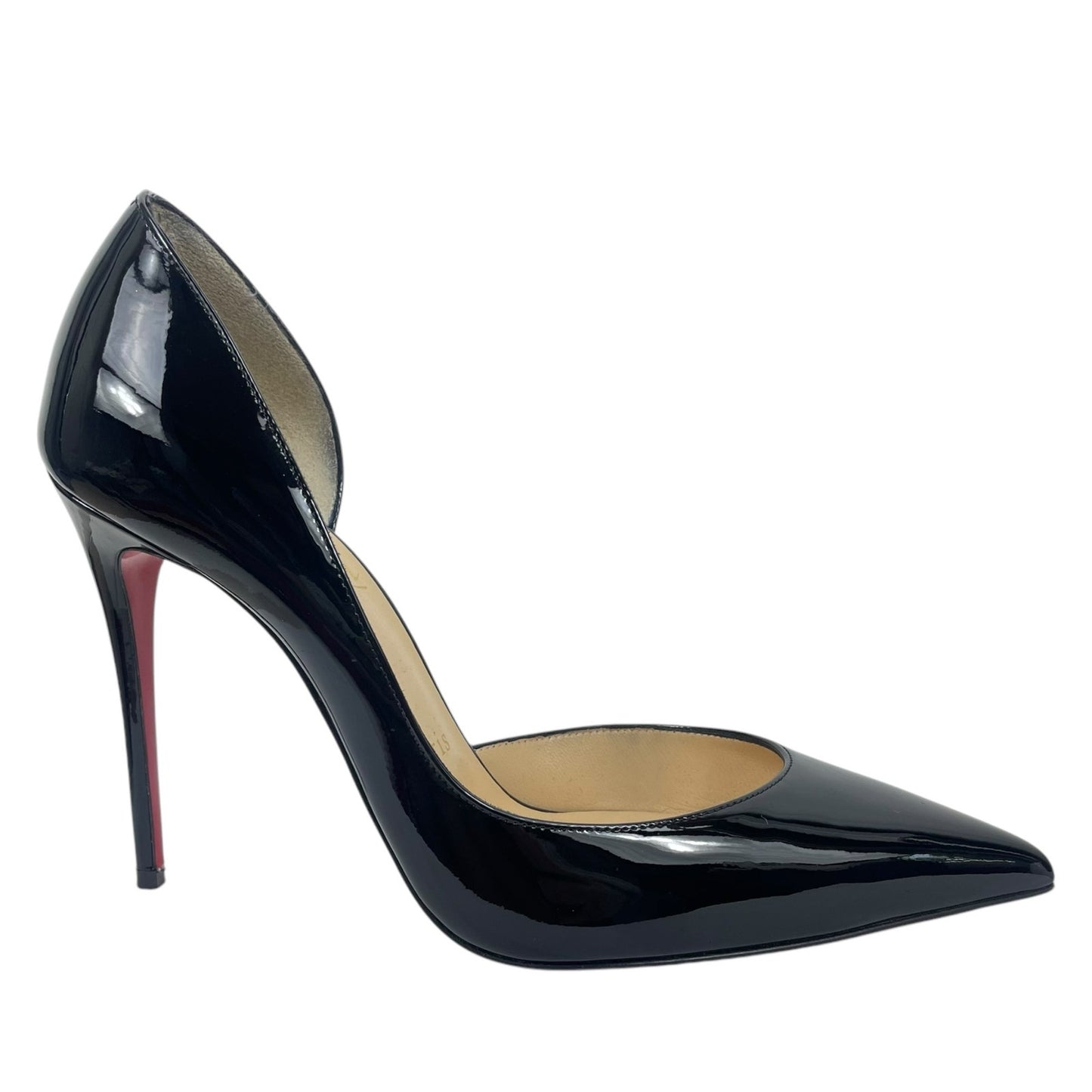 Christian Louboutin Iriza 100 d'Orsay Patent Leather Pump Black Size 37.5