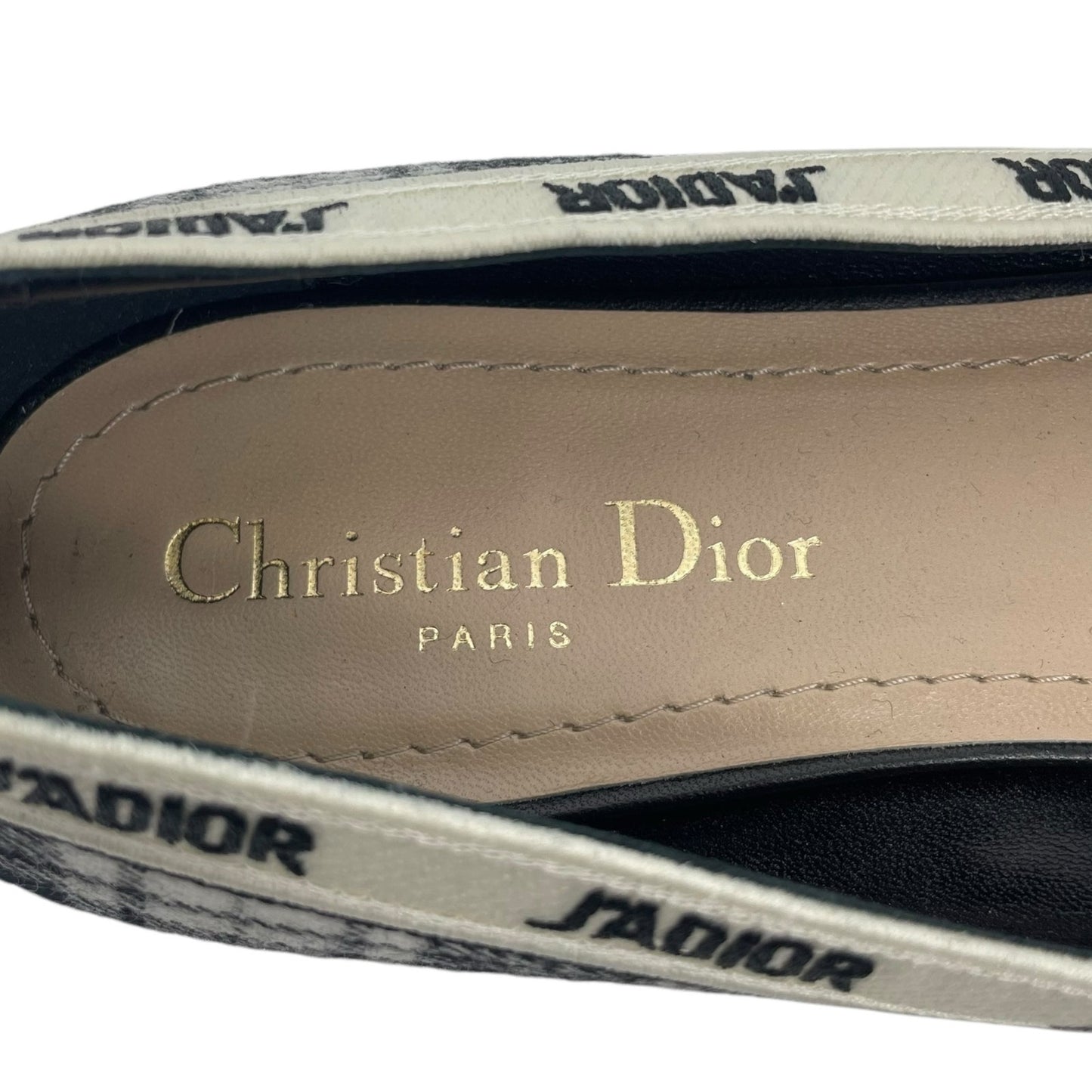 Christian Dior J'adior Embroider Tartan Print Pointed Toe Flats Size 39.5