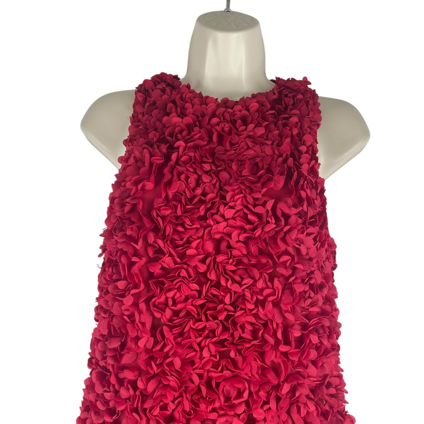 J. Crew Rosette 3D Flower Petal Mini Dress Ruby Red Size 2
