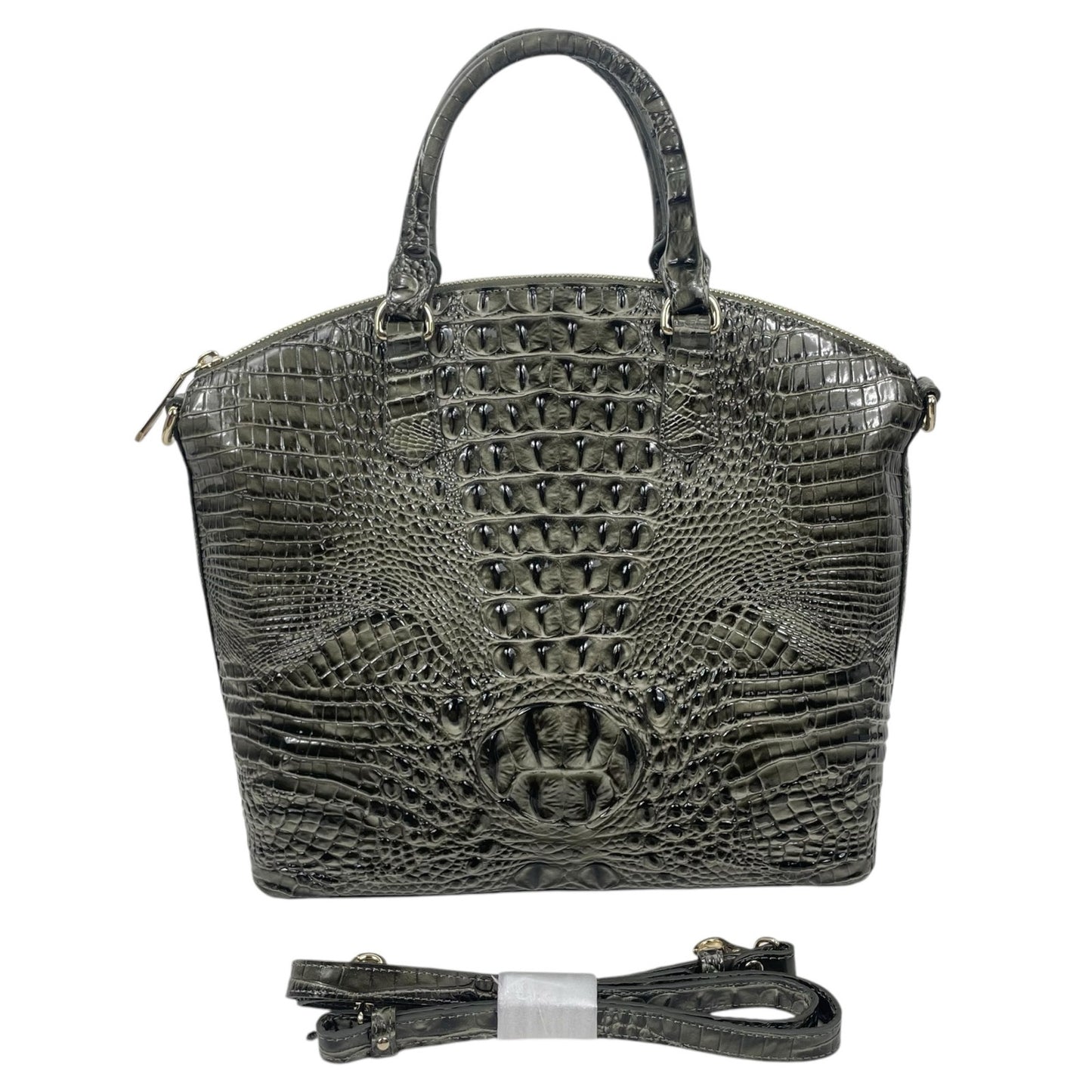 Brahmin Large Duxbury Satchel Bag Serpentine Melbourne Leather Croc