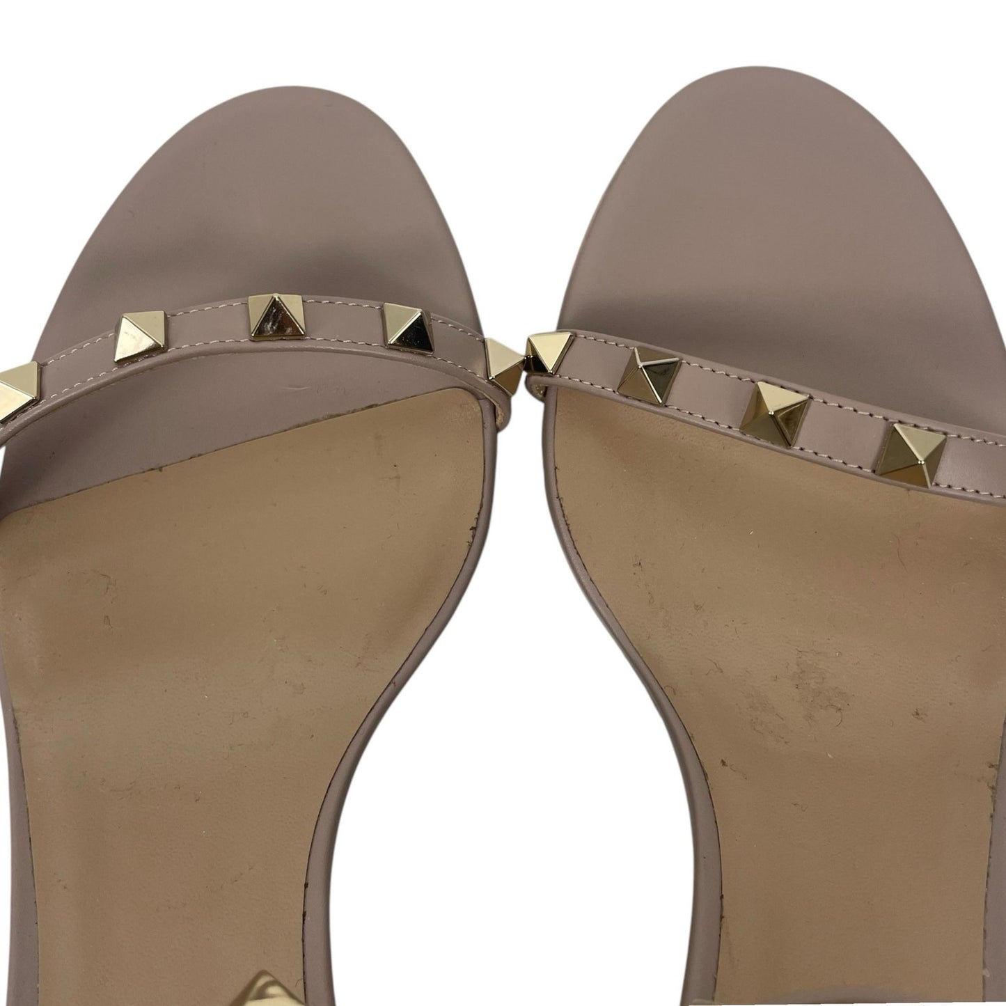 Valentino Garavani 60mm Rockstud Ankle Wrap Leather Sandal Pink Size 38