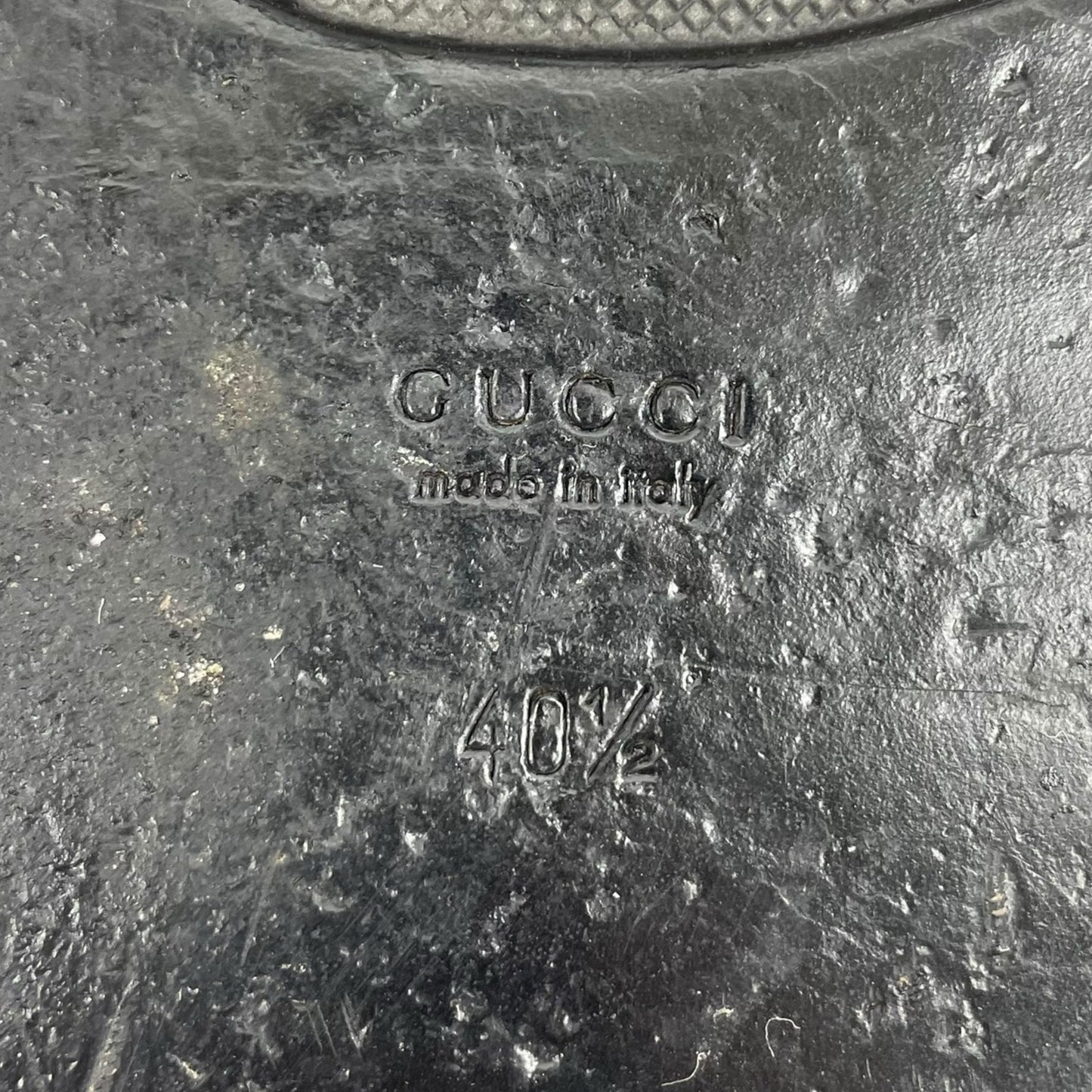 Gucci Leather Thong Sandals with Double G Logo Black Gold Size 40.5