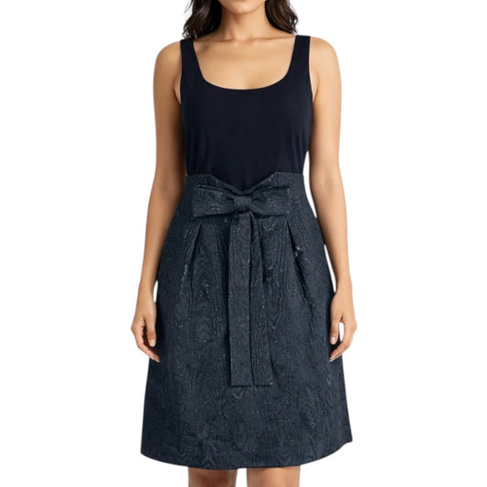 Rickie Freeman Teri Jon Double Bow Front Mini Cocktail Dress Black Size 2
