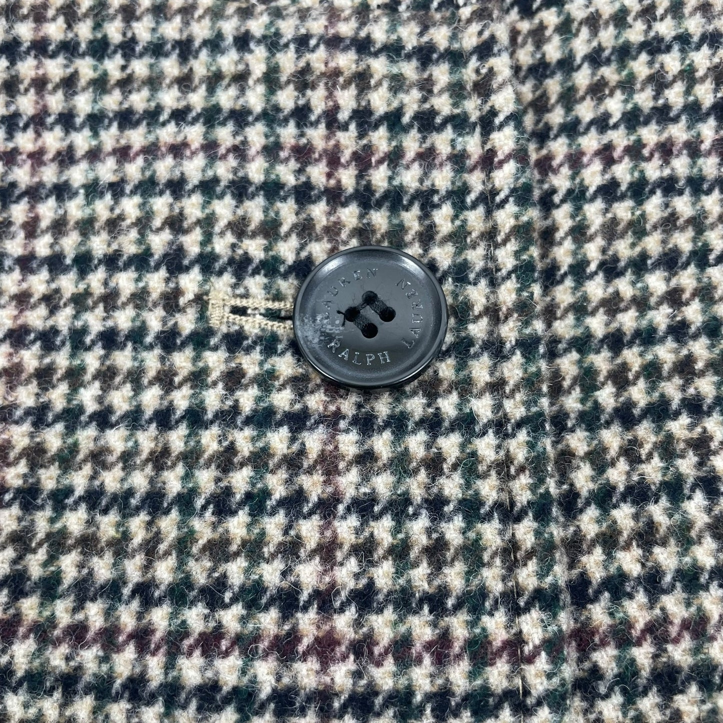 Lauren Ralph Lauren Tab Front Wool Coat Merlot Houndstooth Size 18