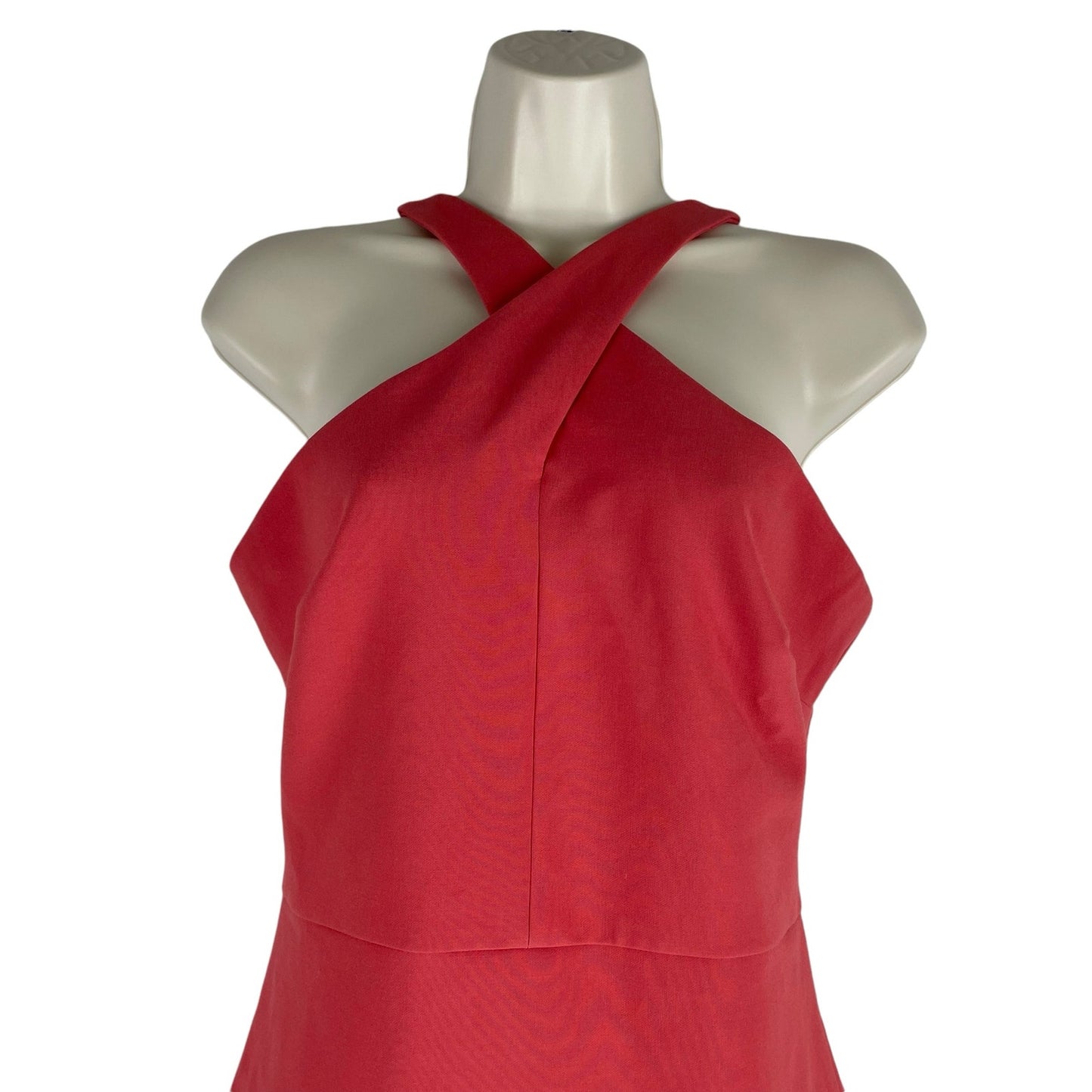 Likely Carolyn Cross Neck Mini Cocktail Dress Cranberry Orange Size 2