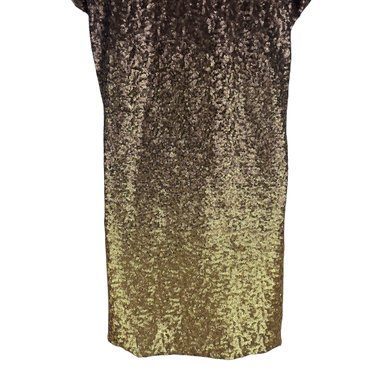 Johnny Was Sequin Gold Alma Ombre V Neck Shift Dress Pockets Size XS