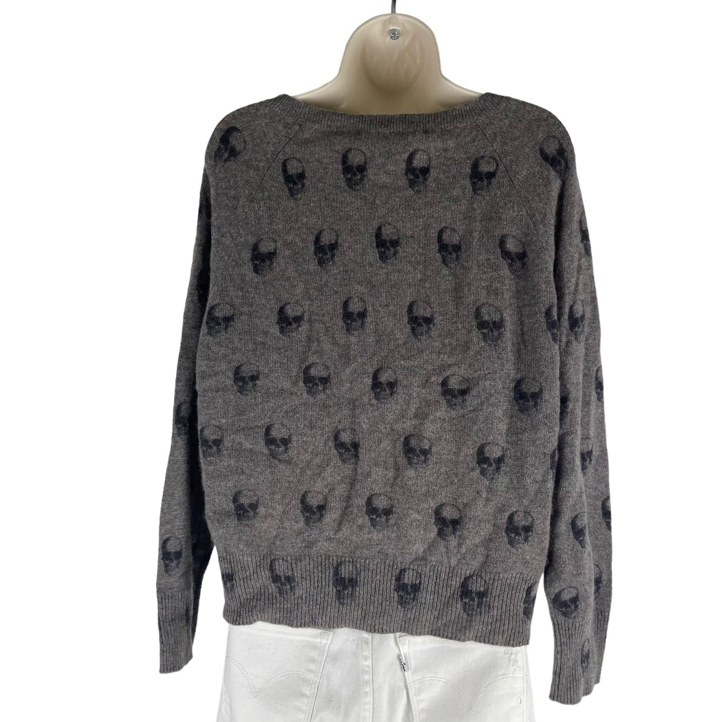 Skull Cashmere Cara Jack Crew Neck Sweater Dark Brown Size S
