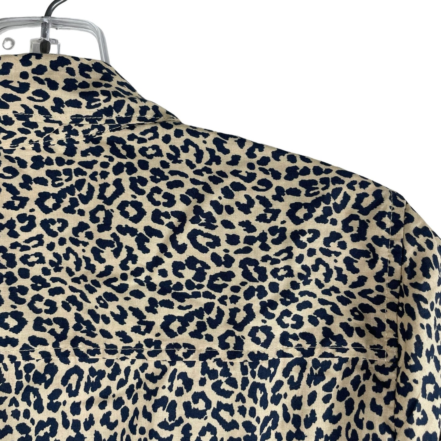 J. Crew Factory Animal Print Cotton Shirt in Signature Fit Blue Size M