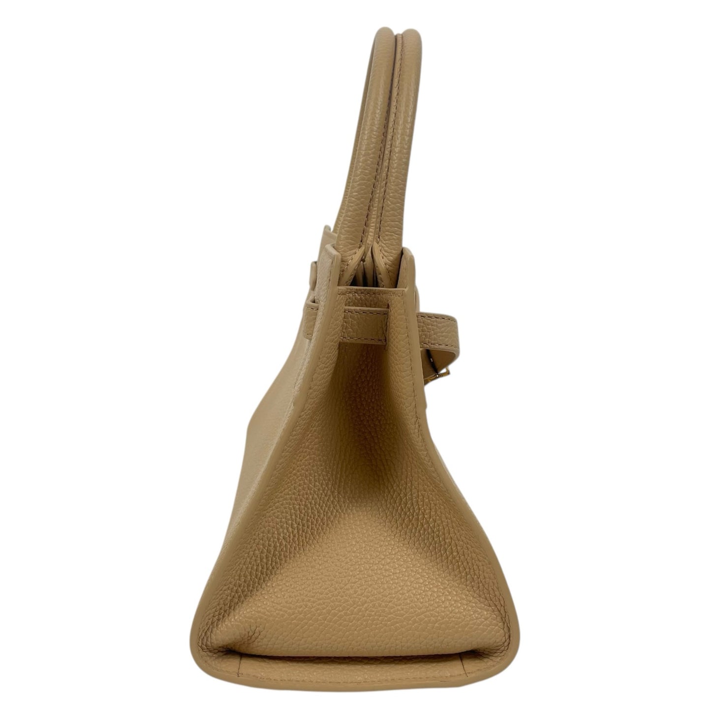 Veronica Beard Dash Bag Tan Pebble Leather Belted Handbag Sand