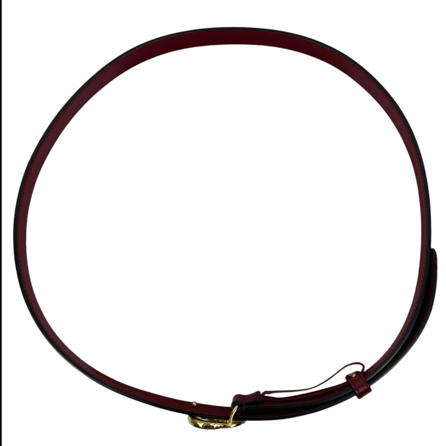 Gucci GG Logo Marmont Thin Leather Belt Rosso Ancora Red Size 100/40