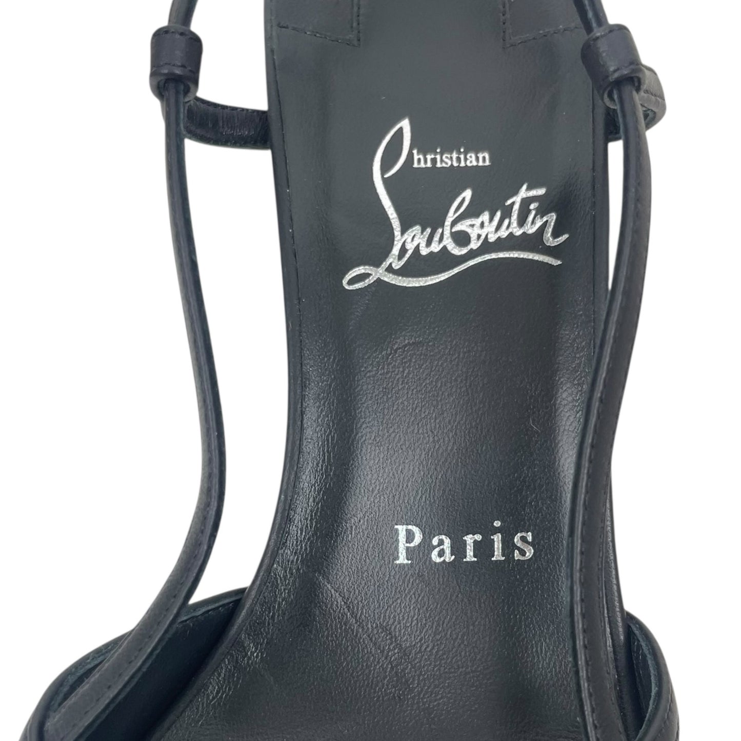 Christian Louboutin Miss Z Open Toe Slingback Sandal Black Size 39.5