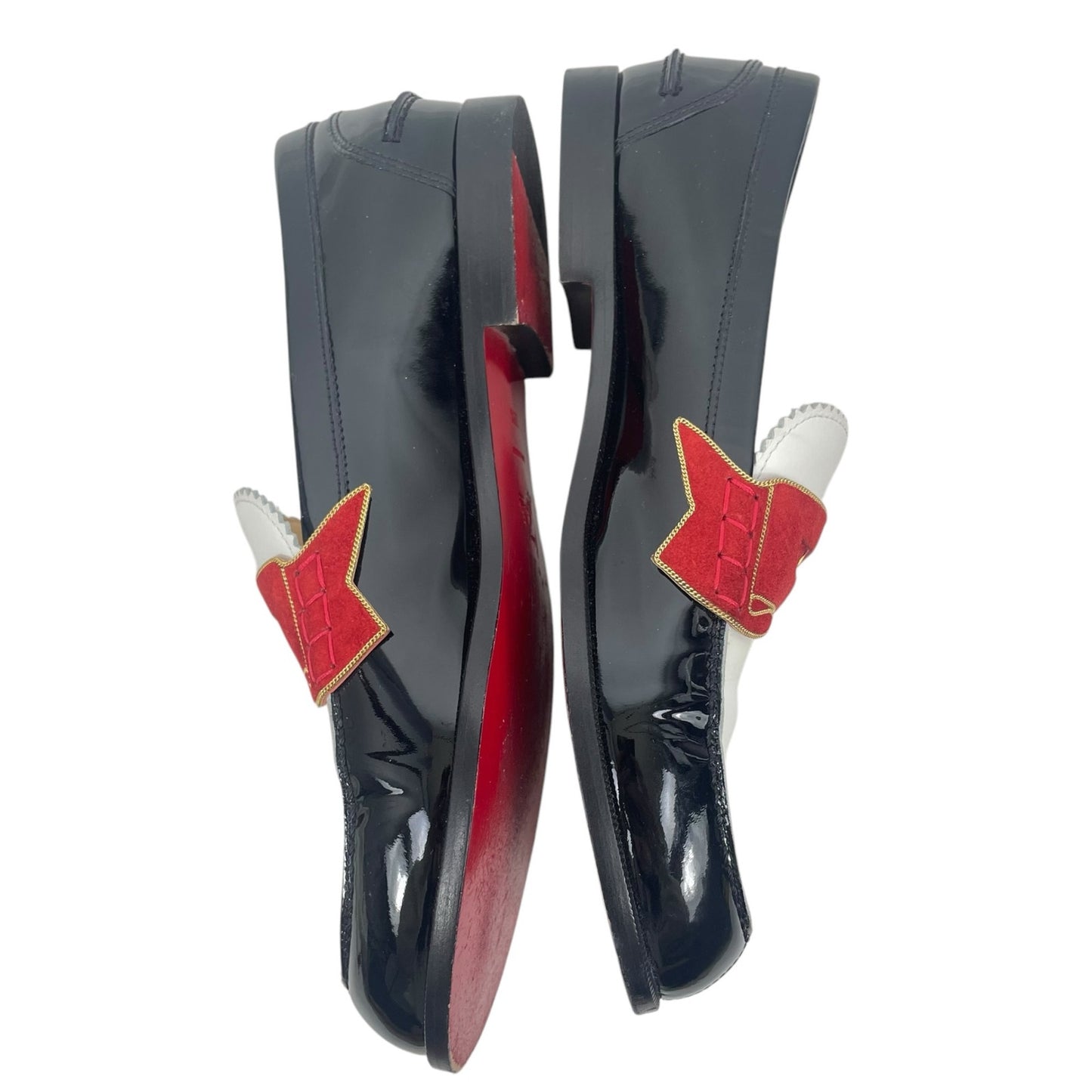 Christian Louboutin Donna Patent Red Sole Penny Loafers Tricolor Size 39.5