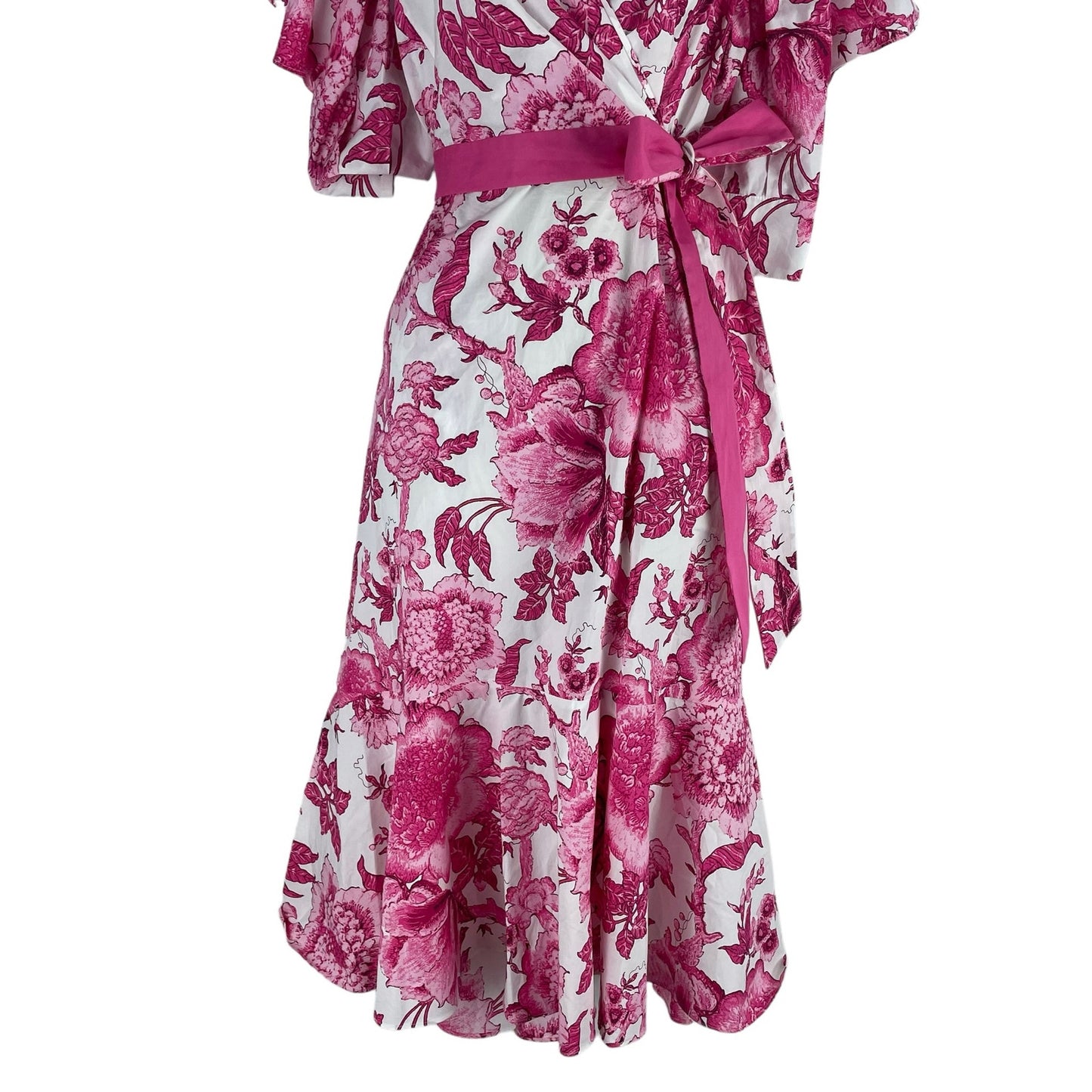 Diane von Furstenberg Annabeth Dress Willow Floral Ivory Pink DVF Size 6