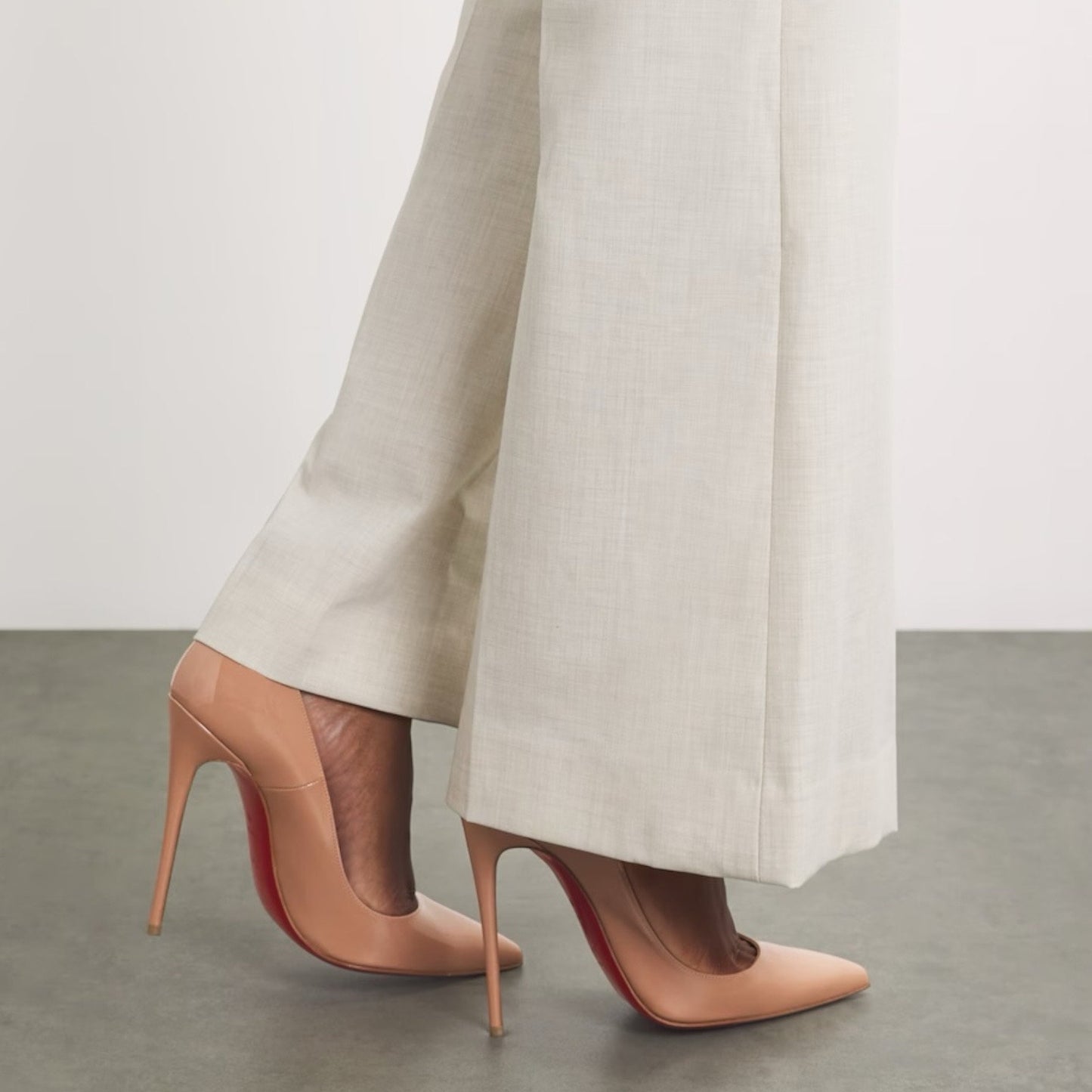 Christian Louboutin So Kate 120mm Patent Leather Pumps Beige Size 37.5
