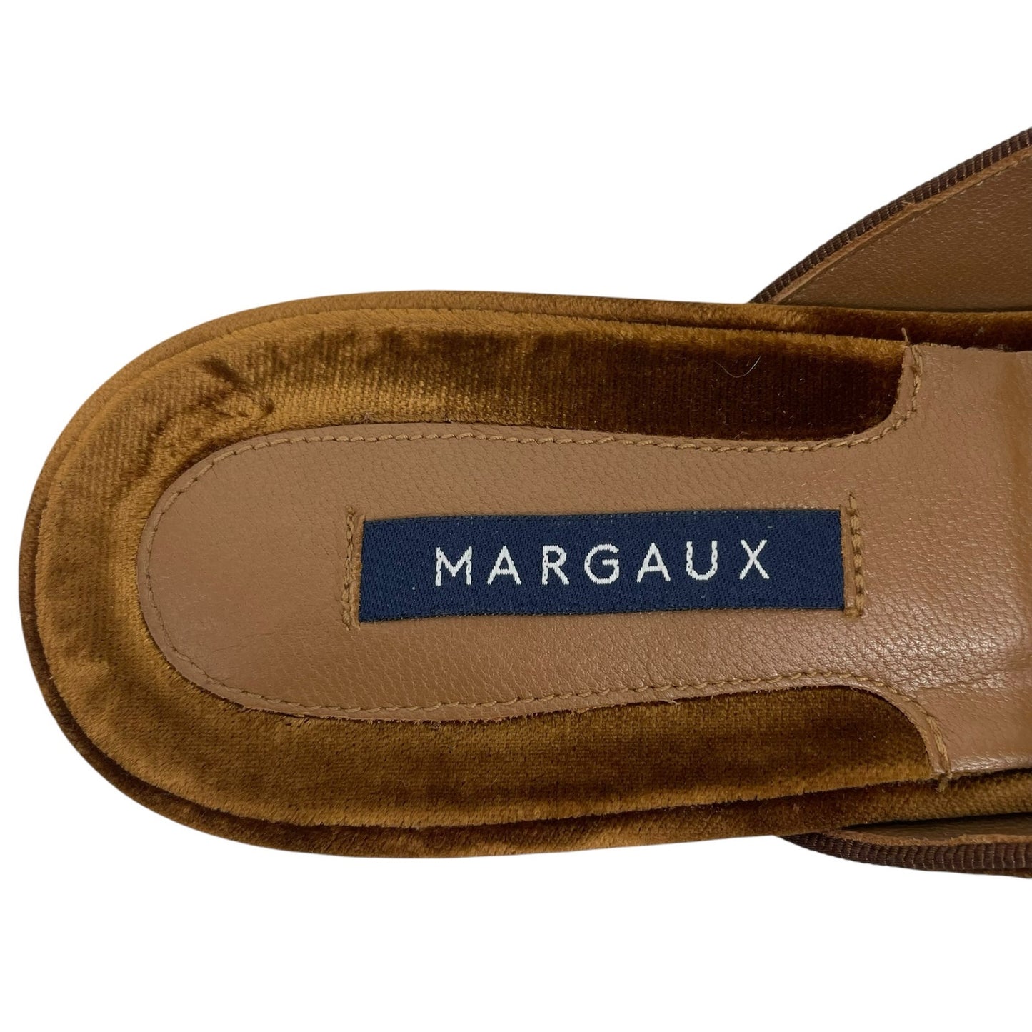 Margaux Velvet Pointed Toe Slip On Mules Rust Brown Size 41.5M