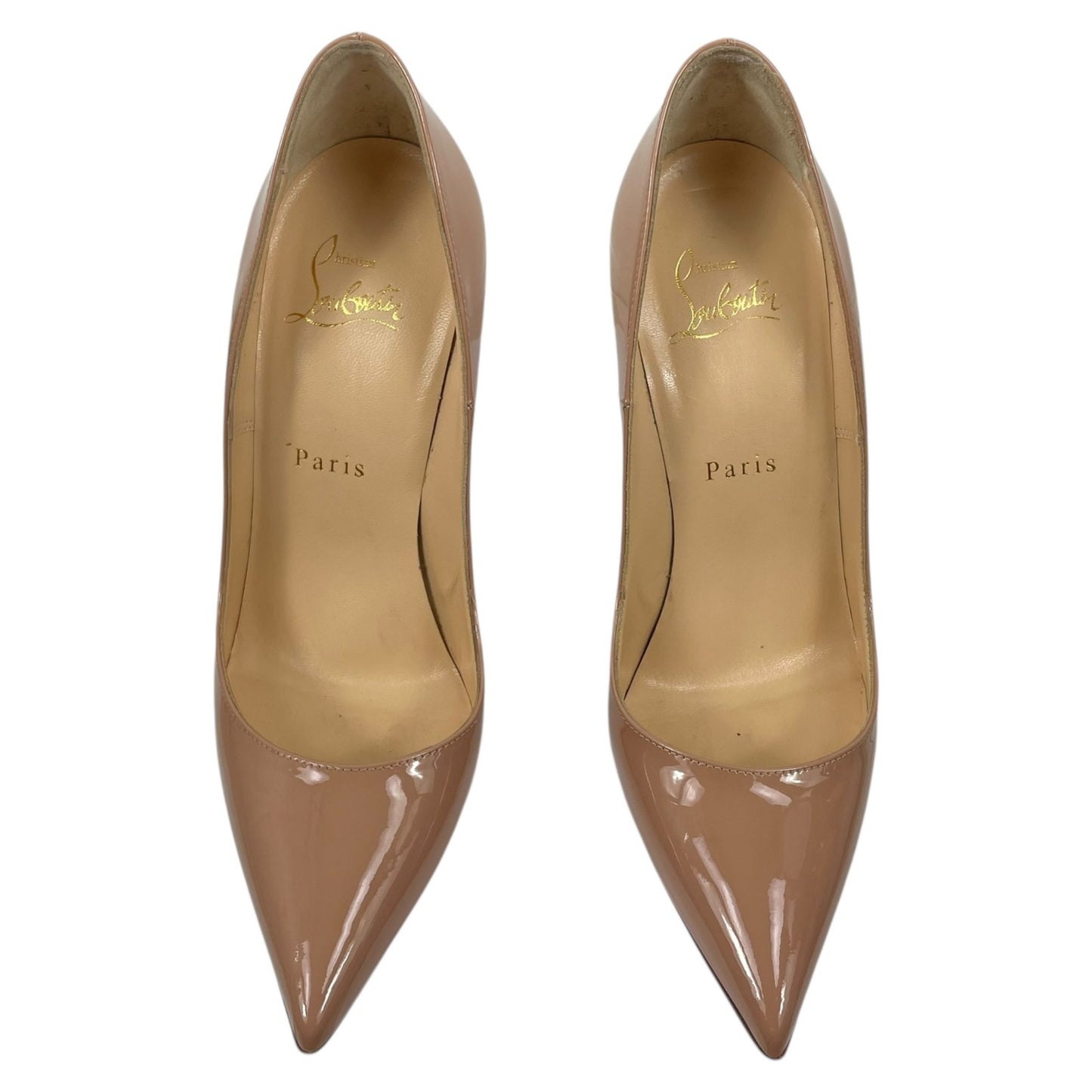 Christian Louboutin So Kate 120mm Patent Leather Pumps Beige Size 37.5
