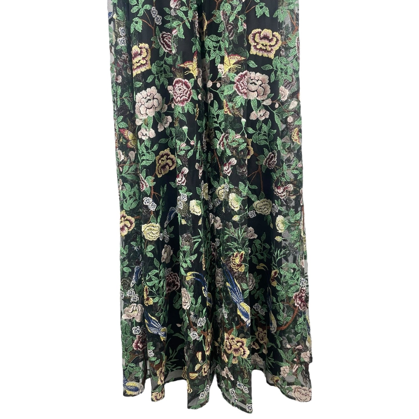 Marchesa Notte Botanical Embroidered Gown Dress Multi Color Size 6