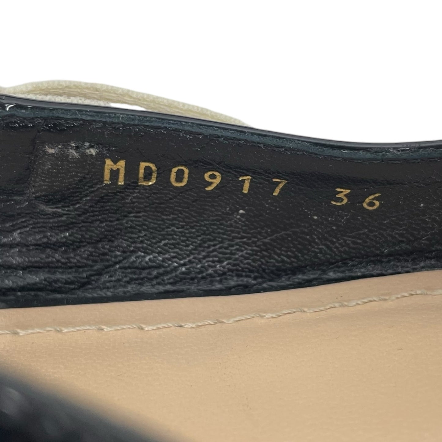 Christian Dior J'Adior Patent Leather Slingback Flats Black Size 36
