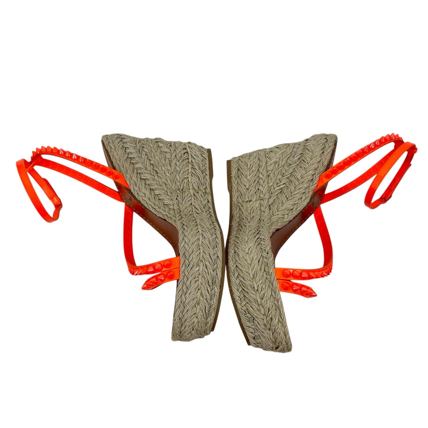 Christian Louboutin Mafaldina Zeppa 120 Wedge Sandal Orange Size 40